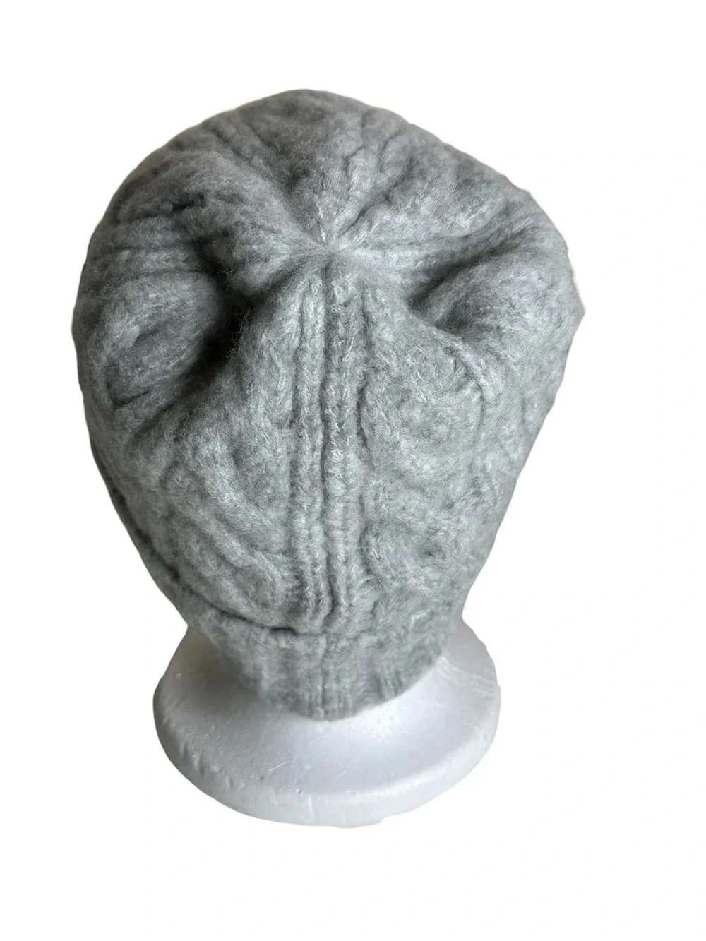 Vince Airspun Merino Wool Blend Cable Knit Cuffed Beanie Hat Gray One Size NWT